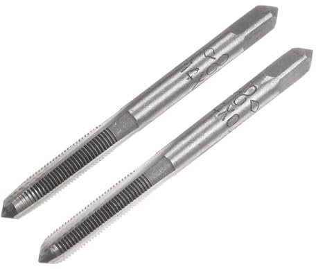 sourcing map 1 Paar metrisches Handgewindebohrer-Set, M4 x 0,5 Kegel-/Gewindebohrer aus legiertem Werkzeugstahl, Gewindebohrer-Set, Handgewindeschneidwerkzeuge für die Reparatur