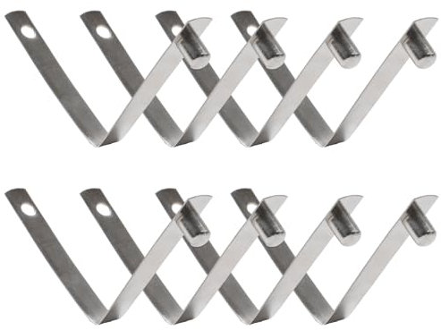INCREWAY INC-YF70-103-EU8 Zeltstangen-Clips, Edelstahl-Zeltstangen-Druckknopf-Federklemmen für Camping, Kajak-Paddel, Zeltstange, 6 mm Knopf + 50 mm lang, 8 Stück