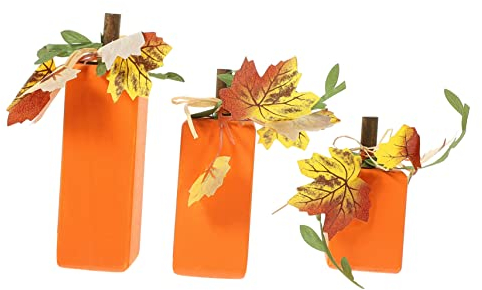3St Thanksgiving-Holzverzierungen gestuftes tablettdekor im bauernhausstil Bauernsäulendekor tischdeko Herbst herbstliche tischdeko Holztablett Ornament Bauerntischpfosten Esstisch