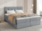 BROMARKT Boxspringbett mit Bettkasten Polsterbett mit Bonell-Matratze und Topper Doppelbett mit Stauraum Bett für Schlafzimmer gepolstertes Kopfteil Detroit 180x200 Härtegrad H3 Samtstoff Grau