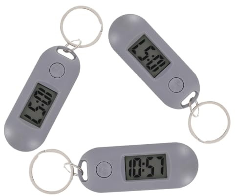 Holibanna 3St Schlüsselanhänger Uhr Digitale Taschenuhr Mini-Uhren-Schlüsselanhänger Schlüsselbund Digitaluhr Studentenuhren elektronische Uhren tragbar Geschenk digitaler Clip