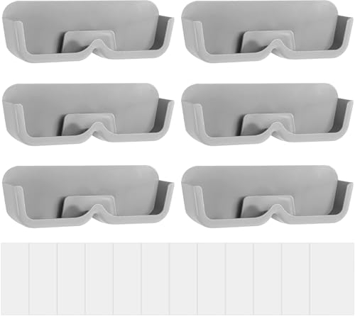 RoadLoo Brillenhalter, 6 Stück Brillenablage Wand Brillenaufbewahrung Brillenhalter Wand Brillenaufbewahrung Brillenablage Wand Organizer Wandmontage zum Aufhängen der Brille Sonnenbrillen (grau)