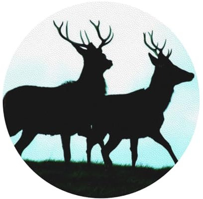 Getränkeuntersetzer mit Hirschmotiv, 6 Stück, schützen Möbel vor heißen oder kalten Wasserflecken und Beschädigungen, PU-Leder-Getränkeuntersetzer, geeignet für Arten von Tassen und Tassen