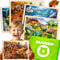 QUOKKA Spielzeug Puzzle ab 3 4 5 Jahre - 4x36 Holzpuzzle Spiele für Kinder - Geschenk Kinderspielzeug für Mädchen and Junge ab 6 7 mit Realistischen Dinosauriern