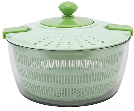 Salad Spinner, 4L Vegetable Dryer, Fruit Salad Drainer Bowl, PP Large Salad Spinner and Fruit Washer, Home Kitchen Large Salad Spinner 9.6 X 6.5in (Green)