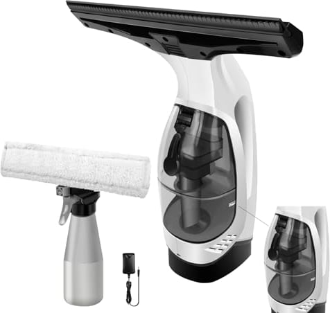 Window Vacuums 2.0KPA Suction Power, Cordless Handheld Window Vacuum Cleaner Powerful Car Vacuum Cleaner, 30min Running Time, Fast Charger, Detachable Water Tank