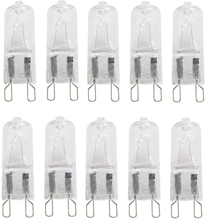 UGEFKMQ Ampoules Halogène Capsule G9 230V 60W Capsule Ampoules Halogènes G9 Lampe Halogène G9 Bi-Pin Blanc Chaud Dimmable 10Pc 40W