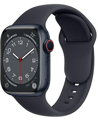 ELETTRONEO SBC1 Bracelet Sport pour Apple Watch Band Ultra 2 49mm, Series 10 46mm, 9 8 7 45mm 41mm, SE 6 5 4 44mm 40mm, 3 2 1 42mm 38mm Femme Homme Silicone, Minuit