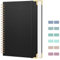 FYY A4 Spiralblock Notizbuch Hardcover Notizbuch 300 Seiten/150 Blätter Dicke 110GSM College Lineal Papier Spiral gebundene Notizbücher zum Schreiben, 21 x 29.7 cm, Schwarz
