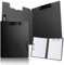 Klemmbrett A4, Premium Klemmbrettmappe mit Deckel, Foldover Clip Boards Doppelclip Kunststoff Ordner, Schwarz Leichtes Klemmmappe für Geschäft Büro Schule