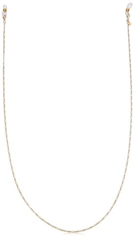 Kuzzoi Brillenband Brillenkette für den Mann aus 925 Sterling Silber 24K vergoldet Figaro Gliederkette für Sonnen- und Lesebrillen mit Gummiband Schlaufen Länge ca. 70 cm