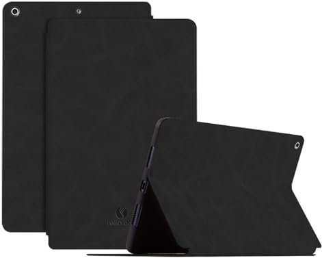 TIANYUE Custodia per iPad 10.2 (2021), Custodia in pelle PU con supporto, Custodia a libro per iPad 10.2 (2021)-Nero