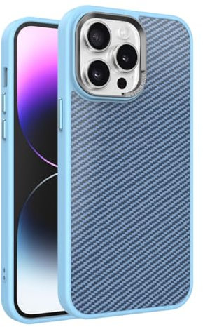 BARALARIQIU Hülle für iPhone 11 Pro Max Ultradünne Handyhülle aus Kohlefaser Kompatibel mit Mag-Safe Magnetische Schutzhülle Taktile Gewebte Hülle mit Angenehmem Griff Über dem Horizont-Blau
