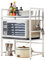 Rainbow Tree Microwave Oven Rack, Expandable Microwave Stand, 3 Tier Metal Kitchen Countertop Organizer Shelves, Bakers Racks for Kitchens (White, 3-Tier)