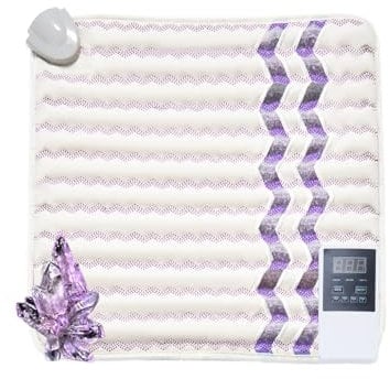 VEVOR Heat Mat for Therapy with Amethyst Jade Infrared Far Infrared Negative Ions Temperature 39℃-70℃, Timer 0-720min, Back Pain Relief Mat 460x460mm