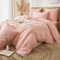 DXHOME Baumwolle Muslin Bettwäsche 135x200 Rosa Renforce Bettwäsche-Set Weiche Atmungsaktiv Kühlende Bettbezug mit Reißverschluss + 1 Kissenbezug 80x80 cm