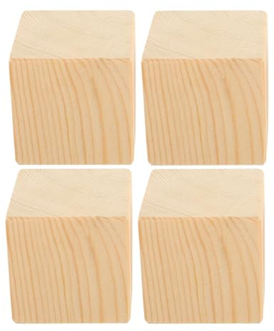 HOMSFOU 12 Pièces Rehausseurs de Meubles en Bois: Blocs de Soutien pour Lit, Chaise & Table - Cale Surélévation pour Espace Rangement Supplémentaire