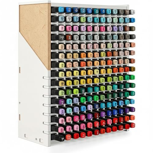 VexNook Verbesserter Marker Organizer und Stifte Regal für 180 Marker - Holz Stifte Aufbewahrung, Modularer Stifthalter - Stärker und Stabiler - Schreibtisch Organizer für Stifte,Copic&Ohuhu Markers