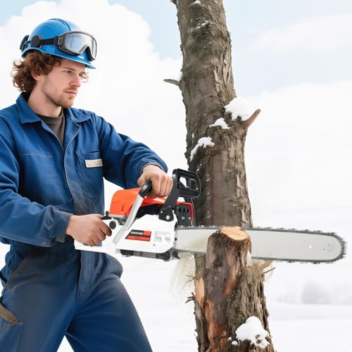 JJsdwin 52CC Benzin-Kettensäge, 20'' Motorsäge für Waldeernte und Holzschneiden, Kettenlänge 51cm | Max. Schneiddurchmesser 51cm