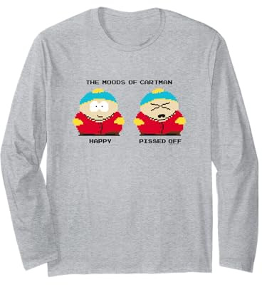 South Park Eric Cartman Stimmung Pixel Art Lustig Klassisch Cartoon Langarmshirt