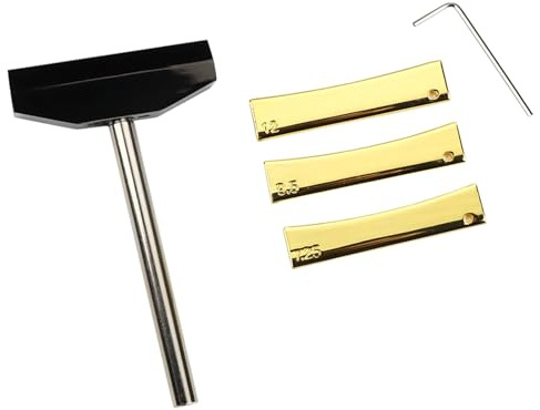 Professionelle Gitarren-Bundpresse mit 3 Einsätzen, Legierung Textur für präzise Reparatur von E-Bass-Instrumenten, galvanisierte Bundpresse