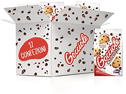Pavesi Biscotti Frollini Gocciole Cioccolato, 12 Pack da 500 g Senza Olio di Palma