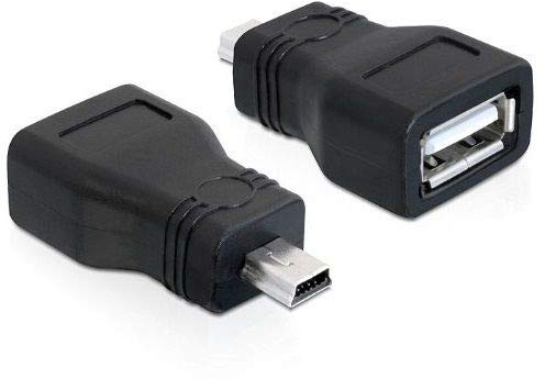 CABLEPELADO Adattatore USB Tipo A Femmina a Mini USB Maschio | Convertitore Adattatore USB Tipo A a Mini USB | Velocità di trasferimento fino a 480 Mbps | Femmina a Maschio | USB 2.0 | Nero