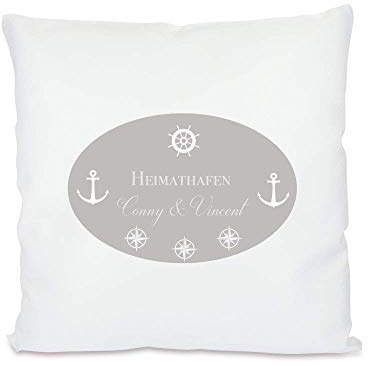 Kissen Heimathafen mit Namen - das Geschenk