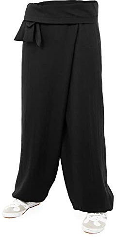 wu designs Baumwolle (Leicht) Kung Fu & Tai Chi Wickelhose Schwarz 175