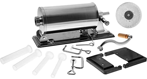 BROWIN® Manuell Wurstfüller aus Edelstahl 311005 | 5 kg horizontale Wurstmaschine | Wurstfüllmaschine für Küche und Restaurants | Wurstpresse | Machine für hausgemachte Wurst, Cevapcici und Cannelloni