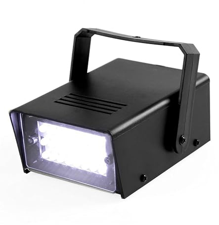 ENUOLI Mini LED Strobe Light White Color with 24 Super Bright LED Variable Speed Control for Christmas Clubs Stage Light Effect DJ Disco Bars Parties Halloween (White Color)