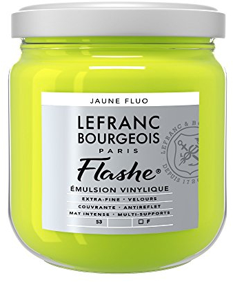 Lefranc Bourgeois Flashe Acrylique Pot 400ml Jaune Fluo
