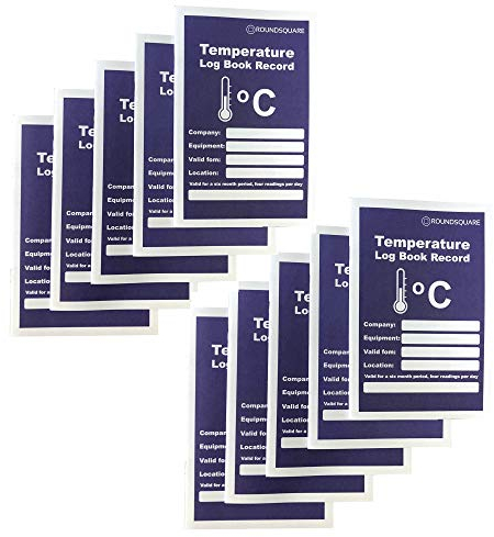 ROUNDSQUARE 10er-Pack Temperaturprotokoll-Bücher für 6 Monate
