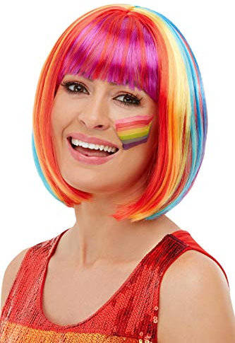 Smiffys Regenbogen Bob Perücke, Mehrfarbig