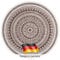 DomDeco In- und Outdoor-Teppich Rund - 120x120cm - Stilvoller Teppich für Innen- und Außenbereich - Beige-Braun