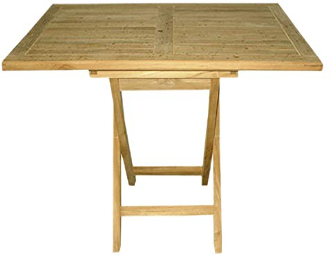 FineHome Massivholz Teak Klapptisch Gartentisch Teaktisch Esstisch Tisch klappbar aus nachhaltigen Plantagenanbau 90x70cm