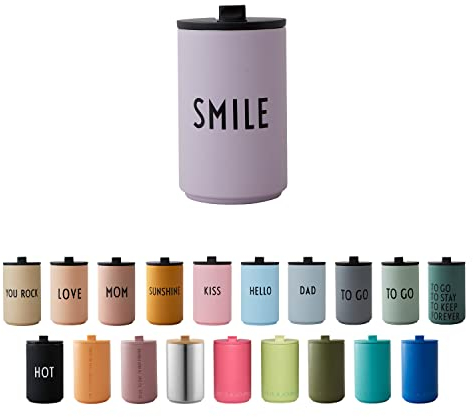Design Letters Mug Isotherme 350 Ml | Idee Cadeau Homme, femme | Thermos Café Etanche en Acier Inoxydable | Thermos Isotherme avec Isolation à Double Paroi | Tasse Isotherme sans BPA/BPS
