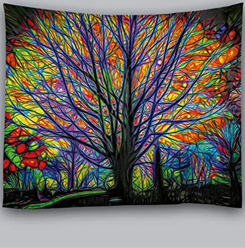 Awesocrafts Wandteppich, Wandbehang, bunter Baum des Lebens, psychedelischer Wald, Wandteppiche für Schlafzimmer, Studentenwohnheim, Wohnzimmer, Wanddekoration, Kunst (Baum, 150 x 200 cm)