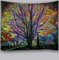 Awesocrafts Tapisserie murale à suspendre Arbre de vie coloré Forêt psychédélique pour chambre à coucher, collège, dortoir, salon Décoration murale Art (arbre, 150 x 200,7 cm)