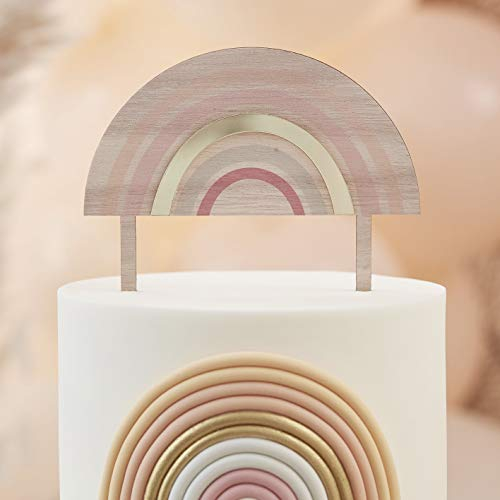 Ginger Ray Tortenaufsatz aus Holz und Acryl, Pastellfarben, Regenbogenfarben