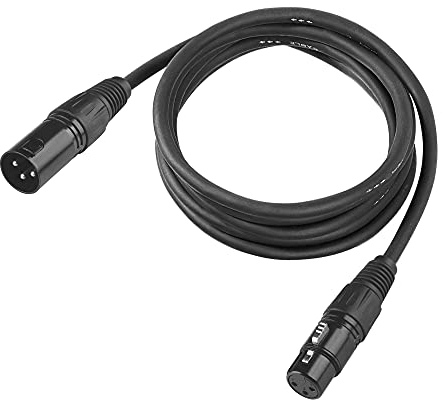 jindaaudio Cable XLR, DMX Cable de conexión de señal, 3 m / 10 pies Cables de luz de escenario Cables con cañón Enchufes macho y hembra de 3 pines para todas las luces LED de cabeza móvil Par