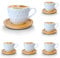 12-teiliges Espressotassen-Set aus Porzellan (6 Tassen & 6 Untertassen) – Weiß, für Espresso, Moccakaffee und andere Heißgetränke, Spülmaschinen- und Mikrowellengeeignet, Kaffeeservice (Espresso 2)