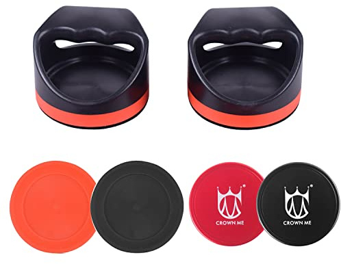 Air Hockey Pushers and Air Hockey Pucks, 2PCS Striker with 2PCS Plastic Pucks and 2PCS Logoed Aluminum Pucks