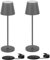 Klighten 2 Piezas LED Lámpara de mesa Recargable, Regulable Cálido color de luz 3000K Lámpara de escritorio de Carga USB, Cuerpo de Aluminio, Protección IP54, Gris Oscuro, para Exterior/Interior