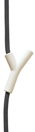 Depot4Design Wardrope Garderobe, Hänge-Seilgarderobe, Polyamid, Zamak, Seil Grau, 4 Haken Weiß, 8085612