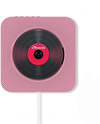 ZMMZZ Lecteur DVD/CD Portable Lecteur de Musique CD montable au Mur BT avec télécommande Compatible HDMI pour TV Home CD Boombox,Rose
