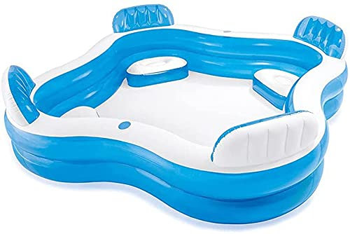 UniverseGismo Inflatable Pool with 4 Seats, Family Paddling Pool Swimming Pool Bath Tub for Kids Toddlers Adults