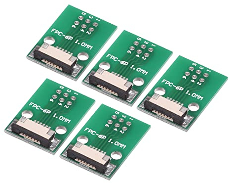 sourcing map 5 Stück FPC FFC Konverter Steckerplatine 6P 1.0mm auf Buchsenseite 0.5mm Rückseit auf DIP 2.54 mm für LCD 3D Drucker DVD TV Laptop Audio