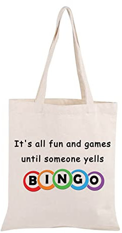 MNIGIU Bingo Lover Gambler Geschenk Bingo Make-up Tasche It's All Fun And Games Until Someone Yells Bingo Kosmetiktasche Organizer Tasche Bingo Spieler Geschenk, Yell Bingo Tragetasche