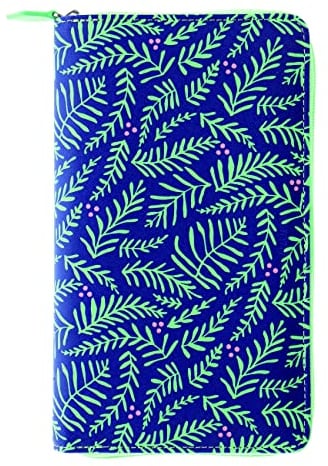 Filofax Saffiano Personal MT028776 Kompakter Reißverschluss-Organizer, limitierte Auflage, Lederoptik, sechs Ringe MT028776, Blau